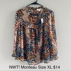 NWT Monteau | Long Sleeve Blouse